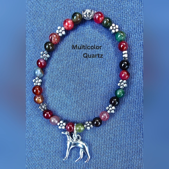 Semi-Precious Stone Unisex Greyhound Bracelets & Rainbow Bridge Memorial Brac. - Picture 10 of 10